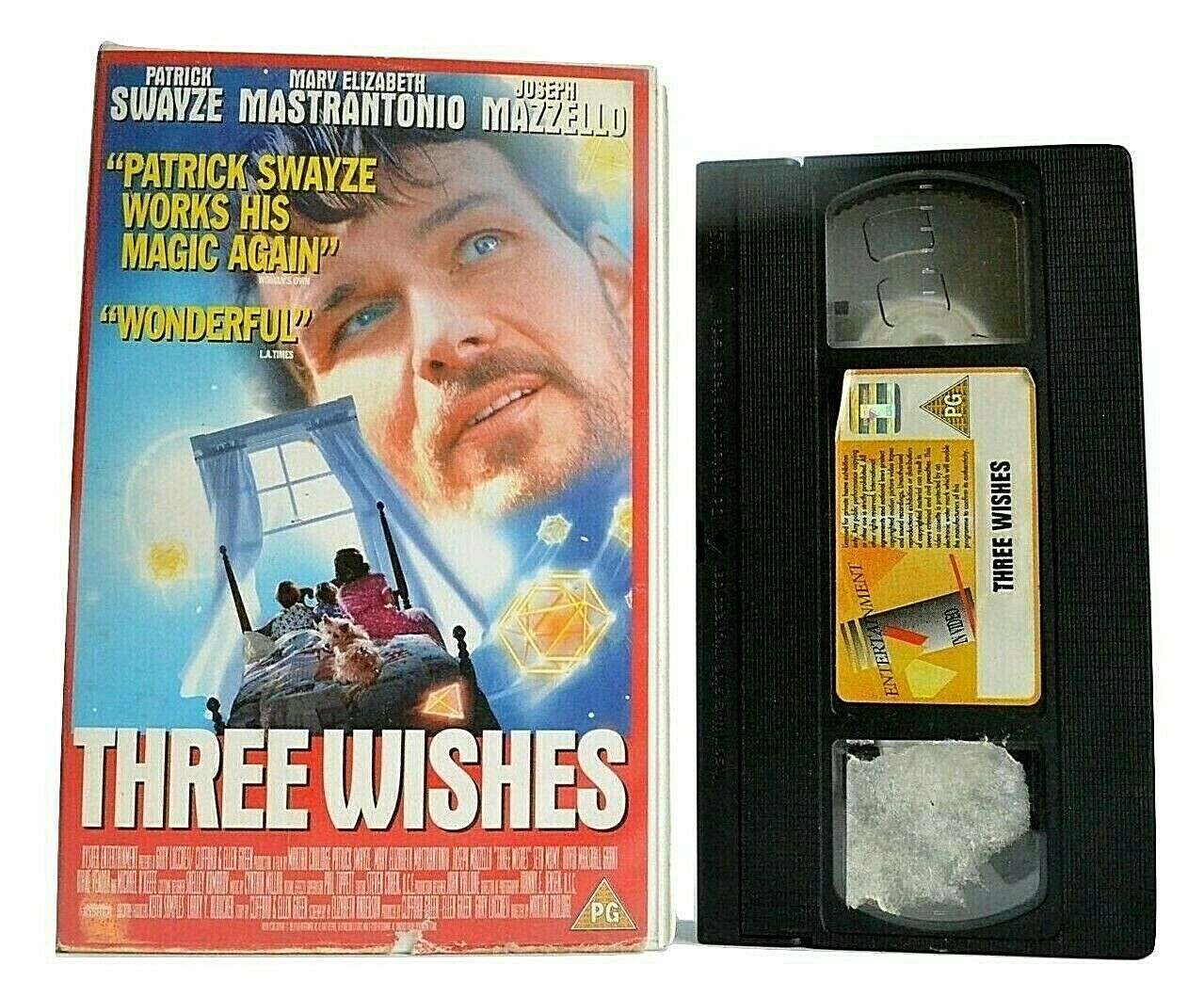 Three Wishes (1995) - Fantasy Drama -<[Large Box]>- Patrick Swayze - Pal VHS-