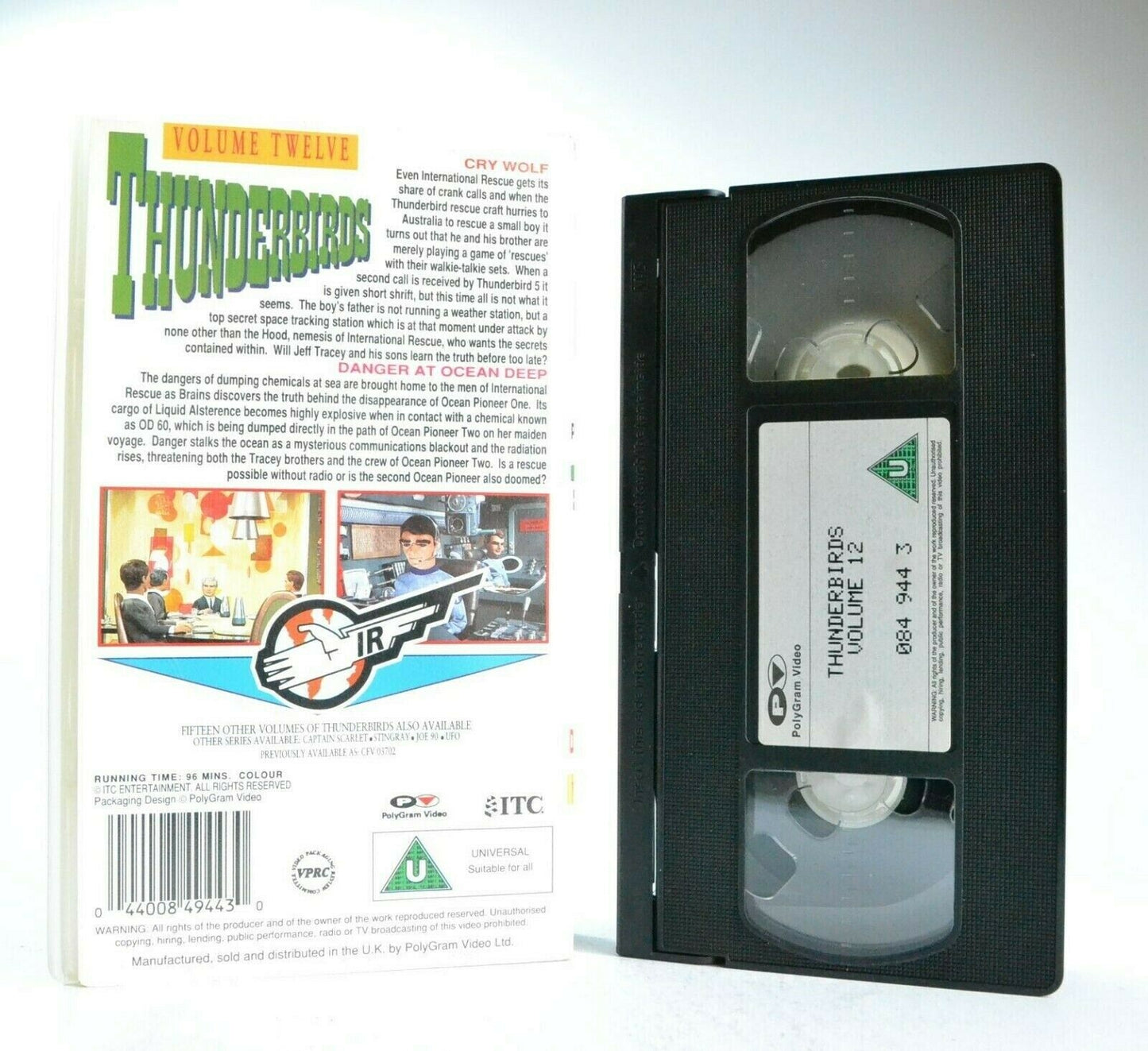 Thunderbirds: Cry Wolf/Danger At Ocean Deep - Action Animation - Kids - Pal VHS-