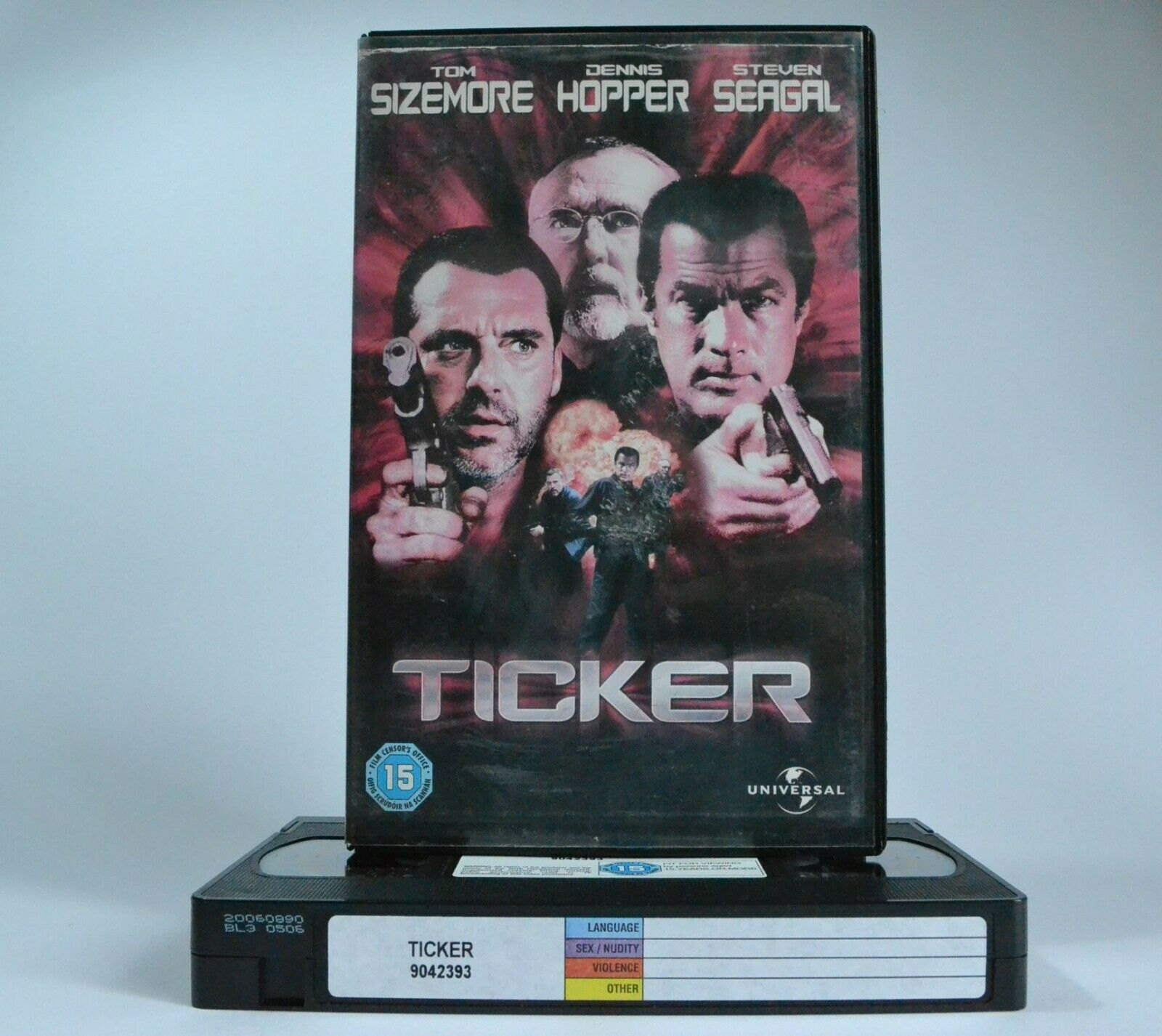 Ticker (2001) - Action - Large Box - Dennis Hopper/Steven Seagal - Pal VHS-