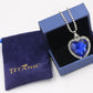 Titanic - Heart Of The Ocean - Blue Hope Diamond - Movie Prop Replica From The Depths Of The Sea - Love Forever Pendant Necklace + Velvet Bag-Blue-Royal Blue-45cm