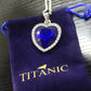 Titanic - Heart Of The Ocean - Blue Hope Diamond - Movie Prop Replica From The Depths Of The Sea - Love Forever Pendant Necklace + Velvet Bag-Blue-Royal Blue-45cm