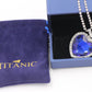 Titanic - Heart Of The Ocean - Blue Hope Diamond - Movie Prop Replica From The Depths Of The Sea - Love Forever Pendant Necklace + Velvet Bag-Blue-Royal Blue-45cm