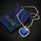 Titanic - Heart Of The Ocean - Blue Hope Diamond - Movie Prop Replica From The Depths Of The Sea - Love Forever Pendant Necklace + Velvet Bag-Blue-Royal Blue-45cm