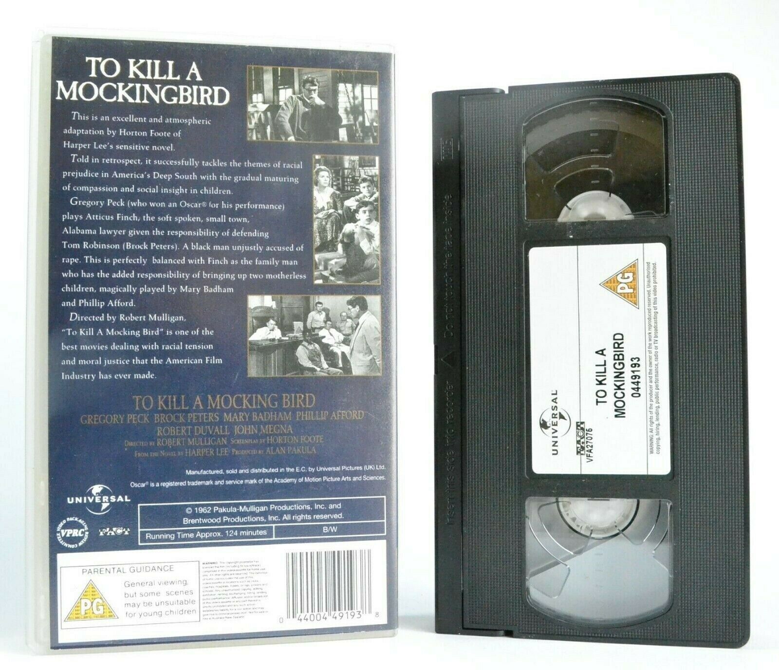 To Kill A Mockingbird (1962): Based On H.Lee Novel - Drama - G.Peck - Pal VHS-