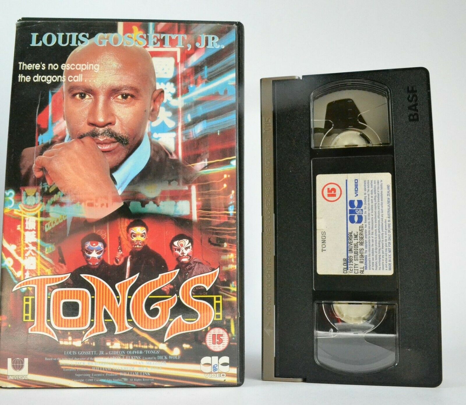 Tongs: Made For T.V. - Adventure - Chinatown Action - Louis Gossett Jr. - VHS-