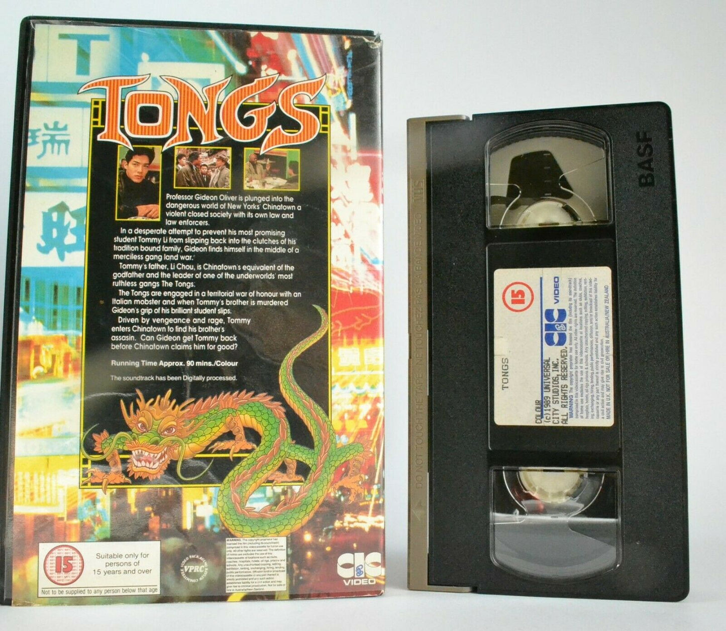 Tongs: Made For T.V. - Adventure - Chinatown Action - Louis Gossett Jr. - VHS-