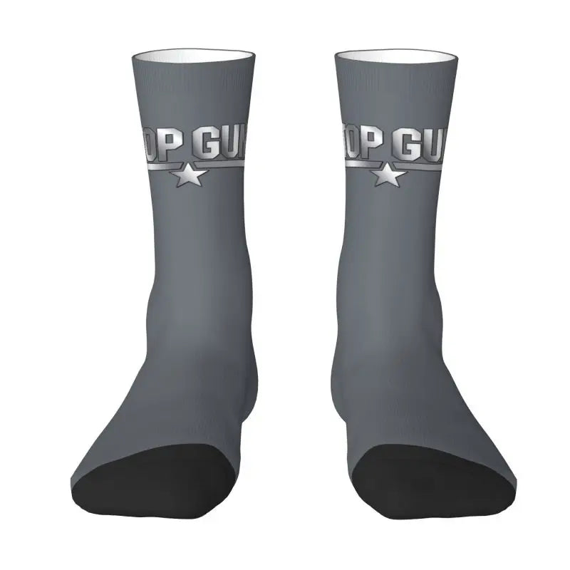 Top Gun Air Force Fighter Jets Socks - Novelty Men's & Unisex - Comfortable Warm 3D Printed Maverick Movie Crew-3-Crew Socks-