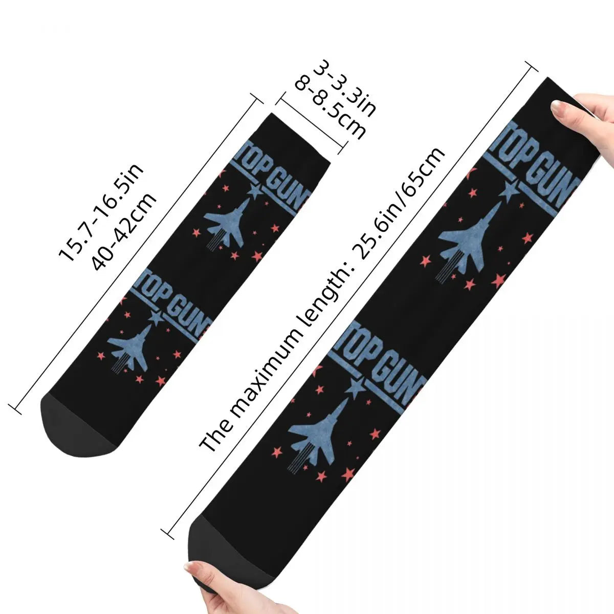 Top Gun Jet Blue & Red Movie Stars Socks - Men's & Women's Harajuku Fashion - Multi-Season Gifts-As Picture Show-One Size-