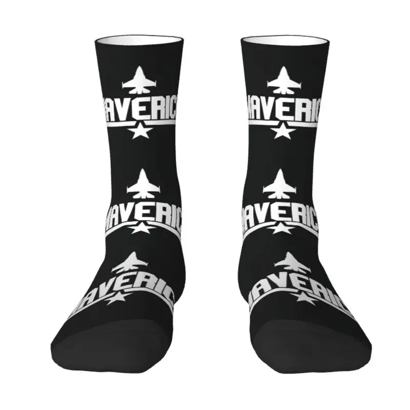 Top Gun Maverick Dress Socks - Warm Fashion Crew for Men & Women - Tom Cruise Movie Inspired-8-Crew Socks-