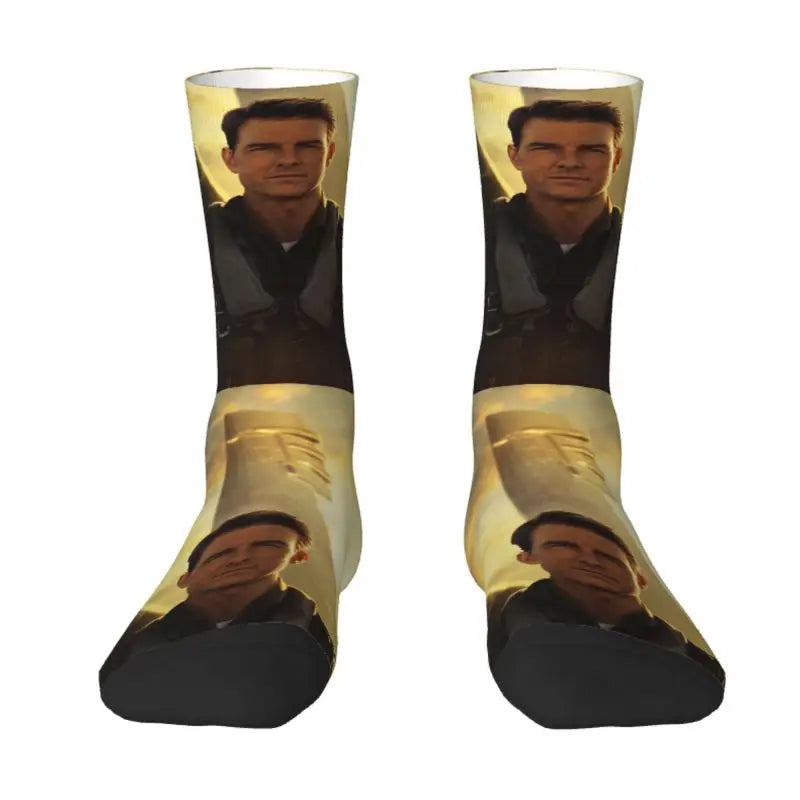 Top Gun Maverick Dress Socks - Warm Fashion Crew for Men & Women - Tom Cruise Movie Inspired-2-Crew Socks-