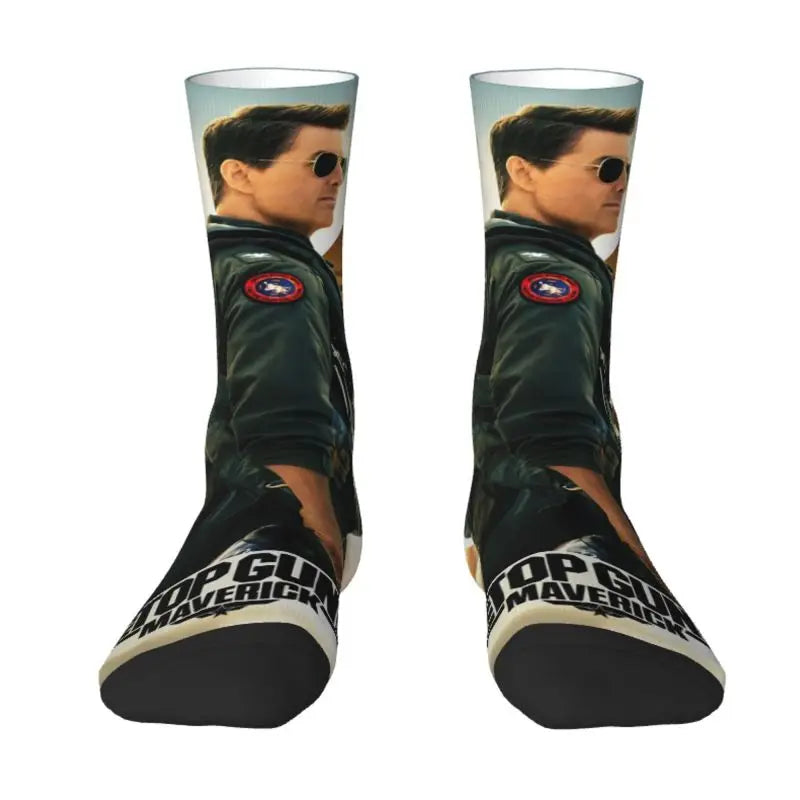 Top Gun Maverick Dress Socks - Warm Fashion Crew for Men & Women - Tom Cruise Movie Inspired-21-Crew Socks-