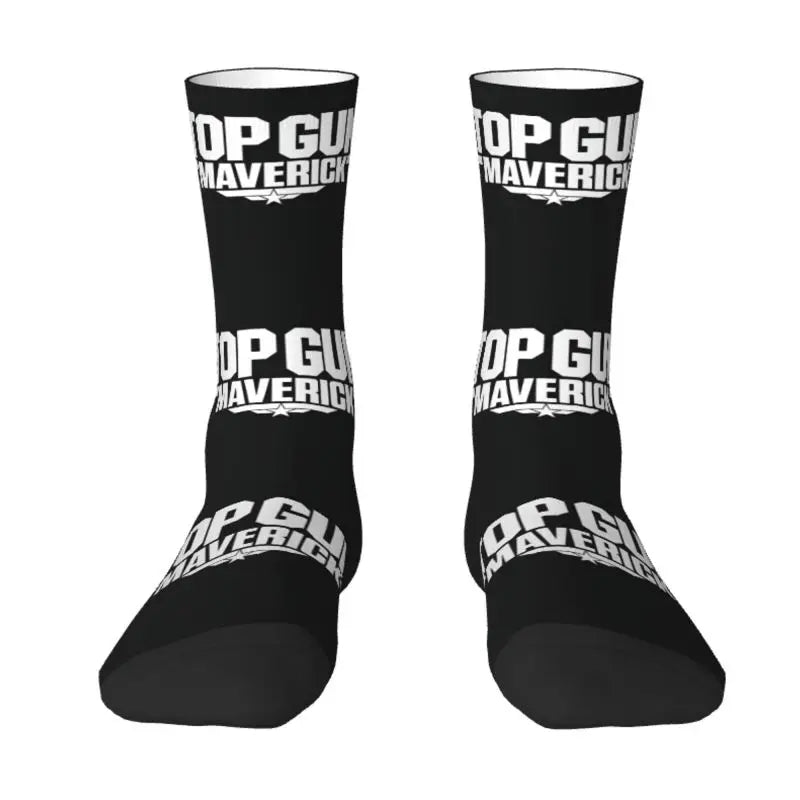 Top Gun Maverick Dress Socks - Warm Fashion Crew for Men & Women - Tom Cruise Movie Inspired-1-Crew Socks-