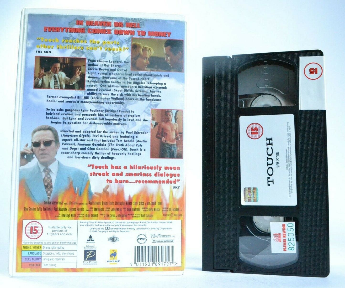 Touch - Elmore Leonard - Black Comedy - Large Box - Christopher Walken - VHS-