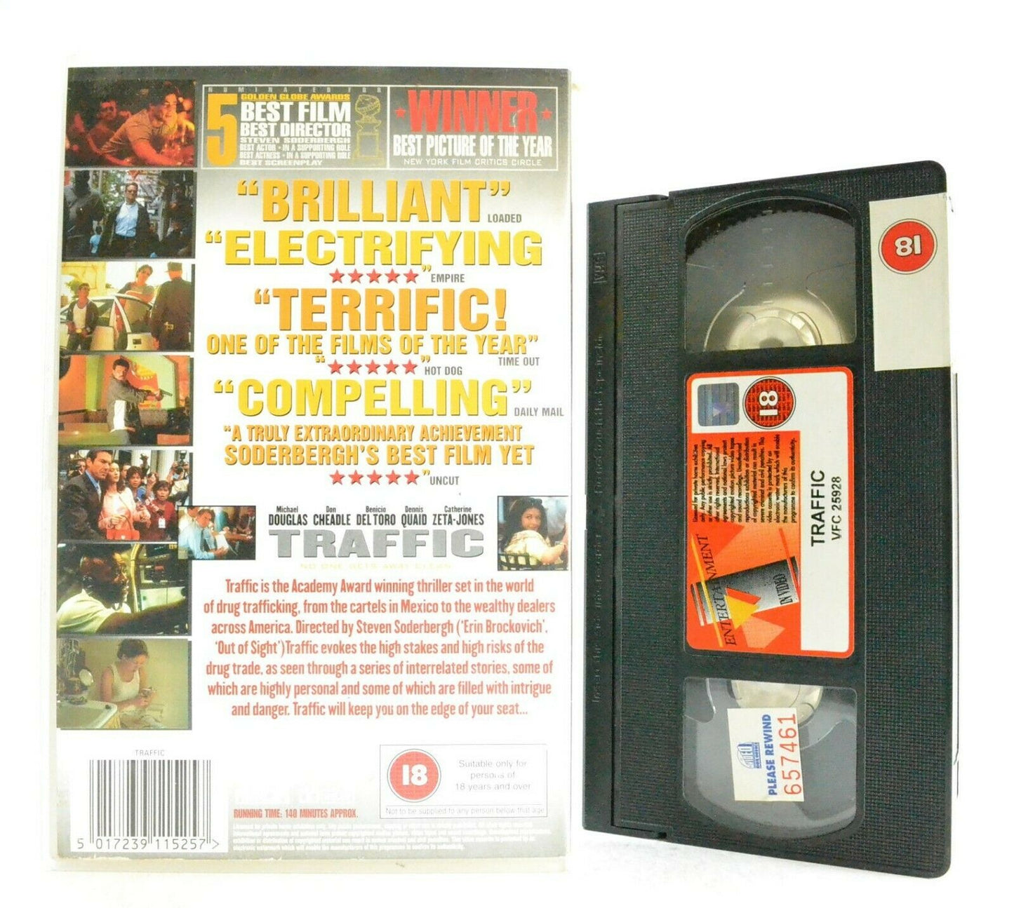 Traffic: Illegal Drug Trade - Crime Drama - Large Box - M.Douglas/D.Quaid - VHS-