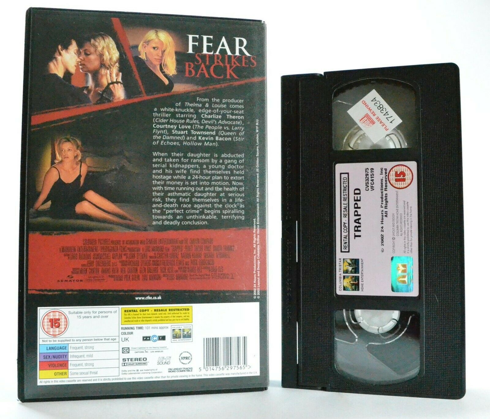 Trapped: Crime Thriller (2002) - Large Box - Ex-Rental - Charlize Theron - VHS-