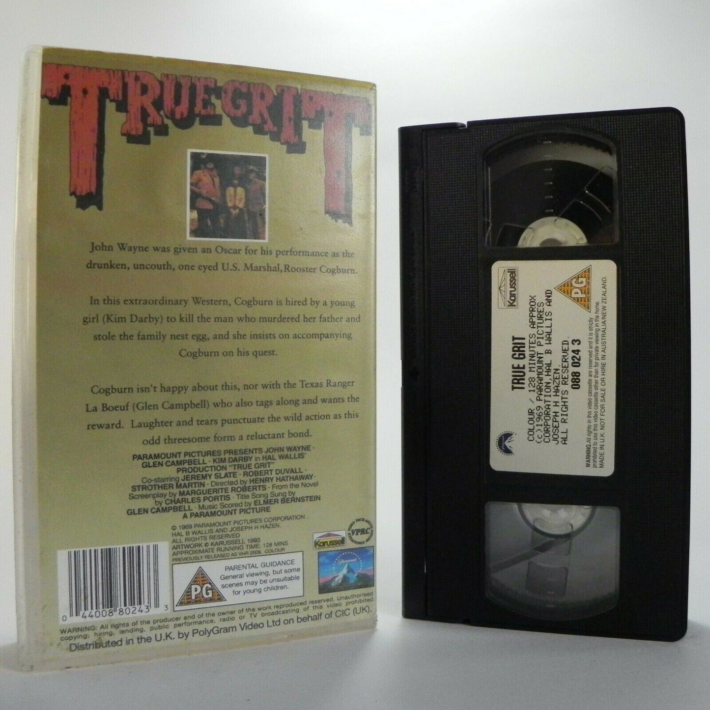 True Grit: Western (1964) - Classical - John Wayne/Glen Campbell - Pal VHS-