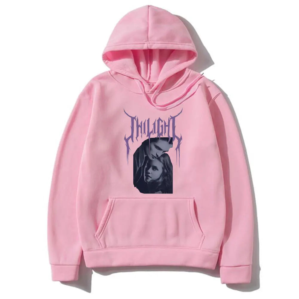 Twilight Hoodie – Bella and Edward Graphic Sweatshirt for Hoodie Love Gothic Style Fans-Pink-XXL-