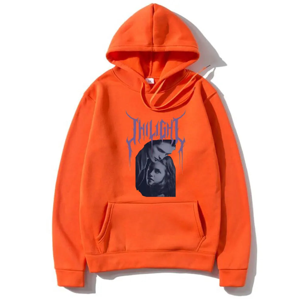 Twilight Hoodie – Bella and Edward Graphic Sweatshirt for Hoodie Love Gothic Style Fans-Orange-XXXL-