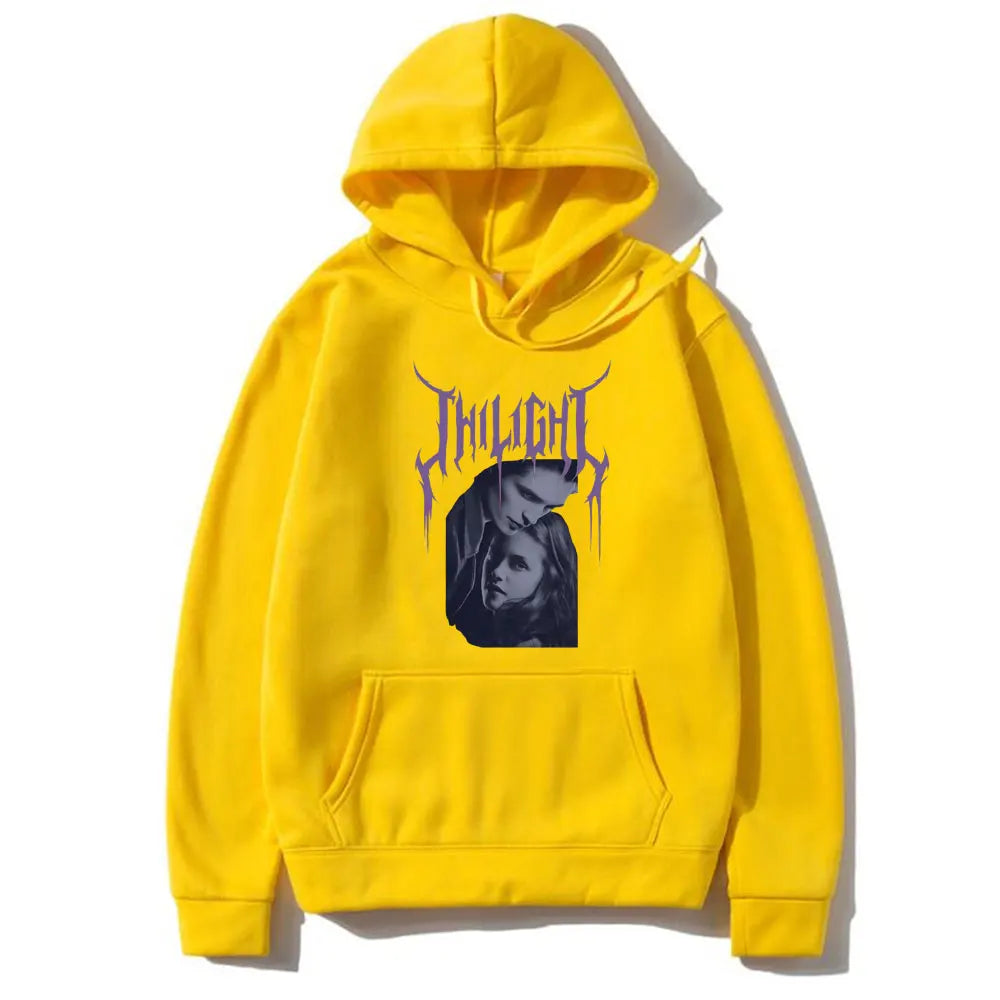 Twilight Hoodie – Bella and Edward Graphic Sweatshirt for Hoodie Love Gothic Style Fans-Yellow-XXL-