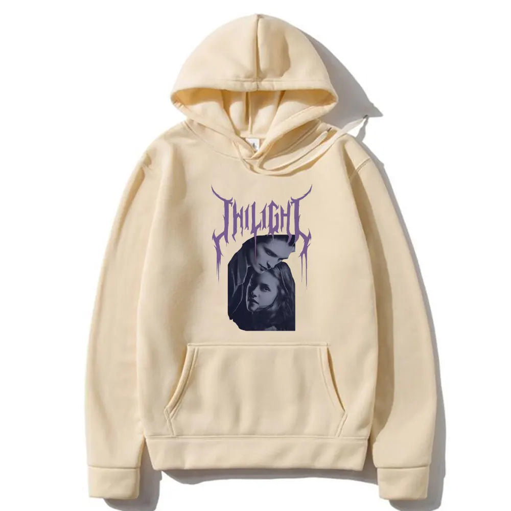 Twilight Hoodie – Bella and Edward Graphic Sweatshirt for Hoodie Love Gothic Style Fans-Khaki-XXXL-