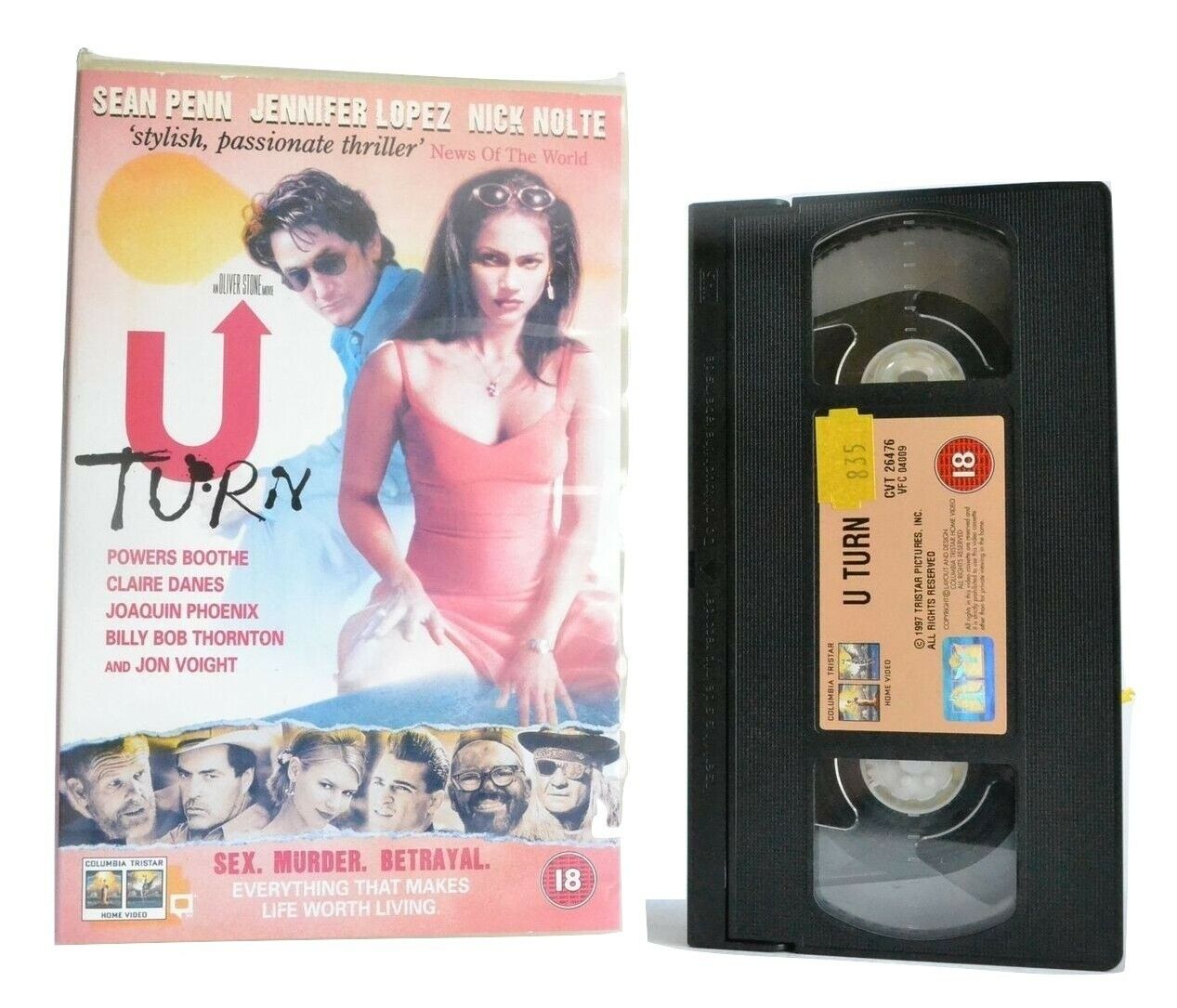 U Turn: An Oliver Stone Film - Crime Thriller - Large Box - Sean Penn - Pal VHS-