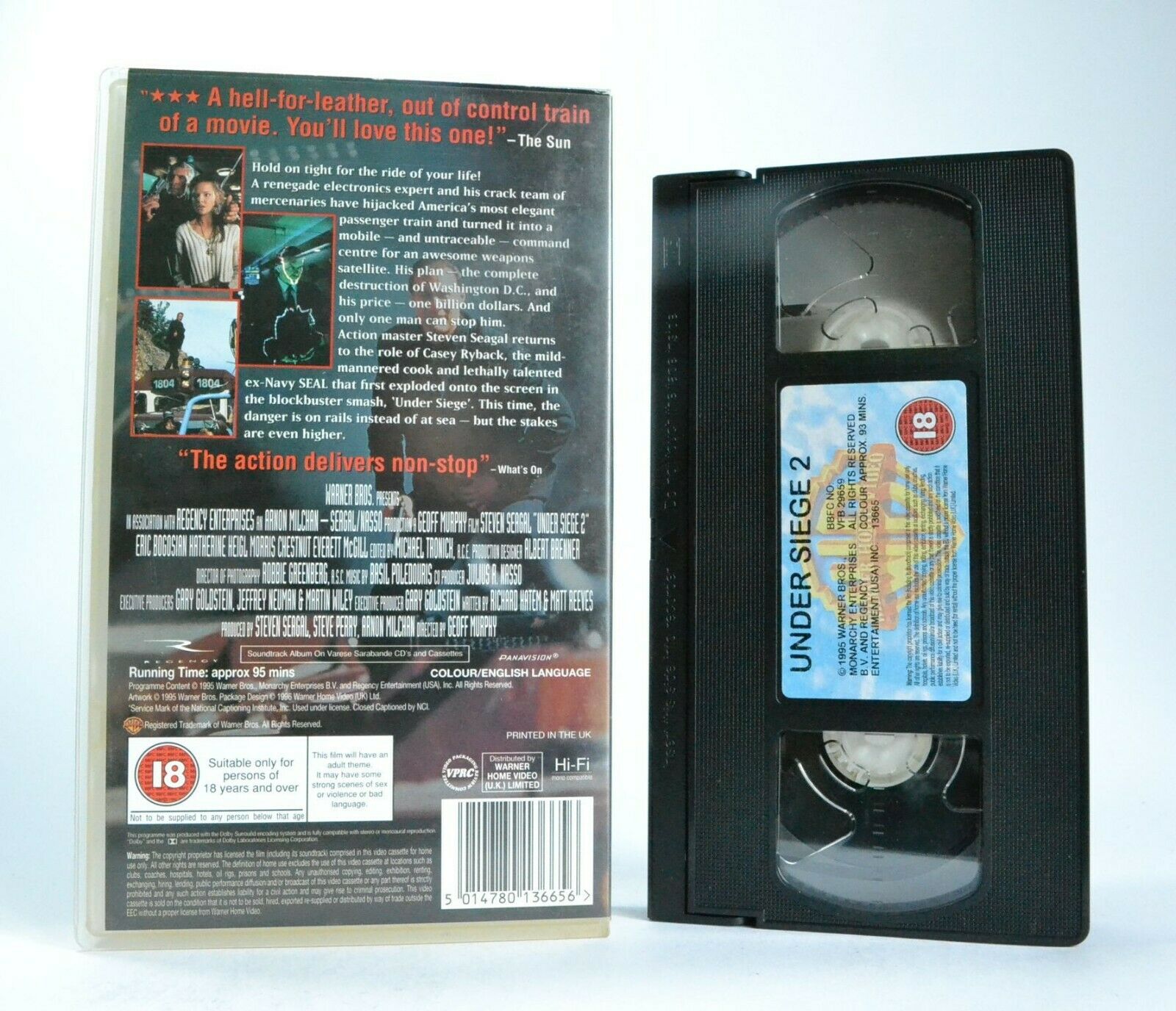 Under Siege 2 (1995) - Train Traveling Action Thriller - Steven Seagal - Pal VHS-