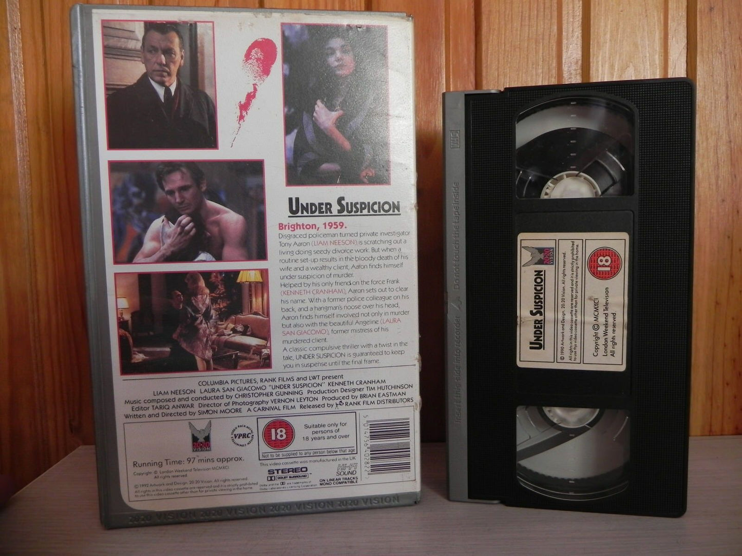 Under Suspicion - Big-Box - 20/20 Video - Ex-Rental - Liam Neeson - Pal - VHS-