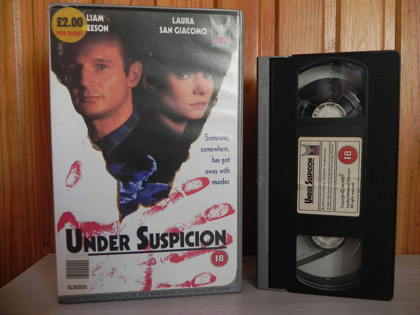 Under Suspicion - Big-Box - 20/20 Video - Ex-Rental - Liam Neeson - Pal - VHS-