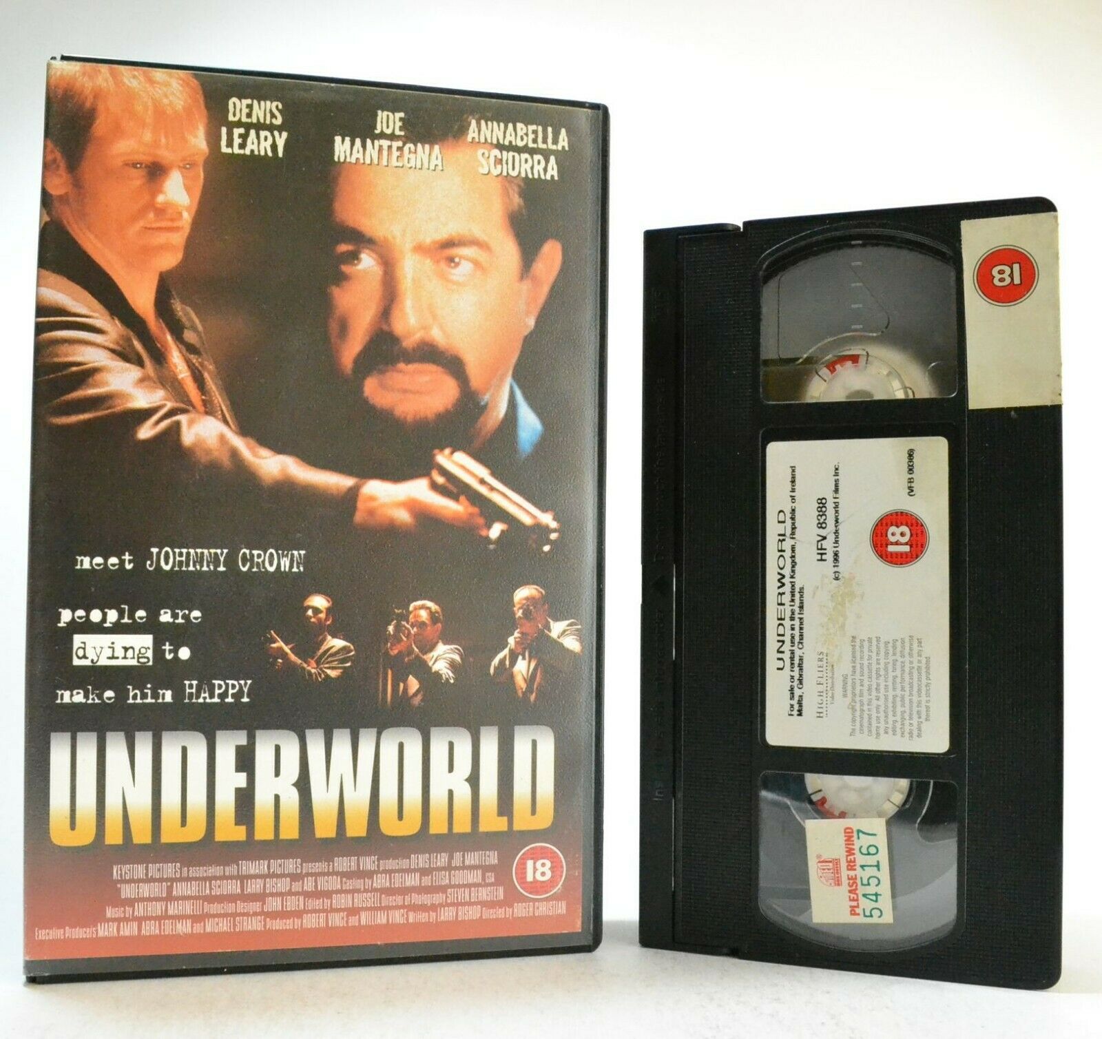 Underworld: (1996) Thriller - Large Box - Ex-Rental - D.Leary/J.Mantegna - VHS-