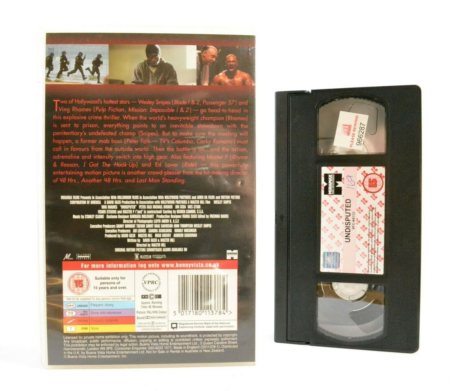 Undisputed: Wesley Snipes/Ving Rhames - Thriller - Large Box - Ex-Rental - VHS-