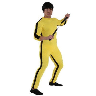 Unisex Adult / Kids - Bruce Lee Cosplay - Jeet Kune Do - Chinese Kung Fu - Jumpsuit Cosplay Costume & Nunchaku - Game of Death-