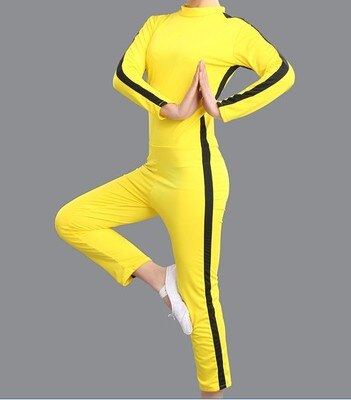 Unisex Adult / Kids - Bruce Lee Cosplay - Jeet Kune Do - Chinese Kung Fu - Jumpsuit Cosplay Costume & Nunchaku - Game of Death-