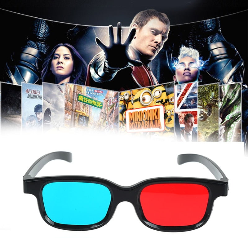 Universal High Quality 3D Glasses Red Blue Frame For Dimensional Anaglyph Movie DVD VHS Night-China-Black-