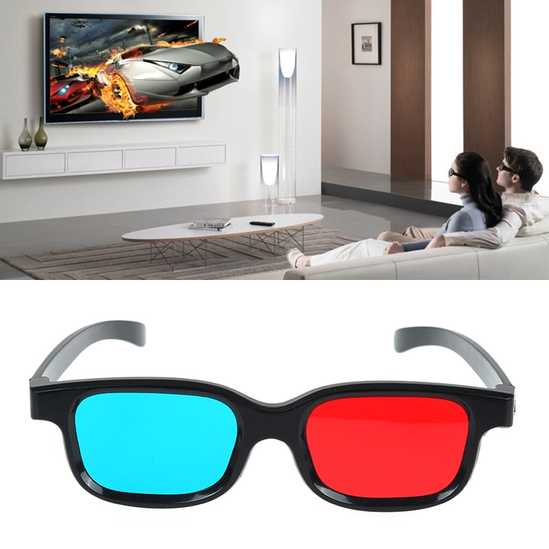 Universal High Quality 3D Glasses Red Blue Frame For Dimensional Anaglyph Movie DVD VHS Night-