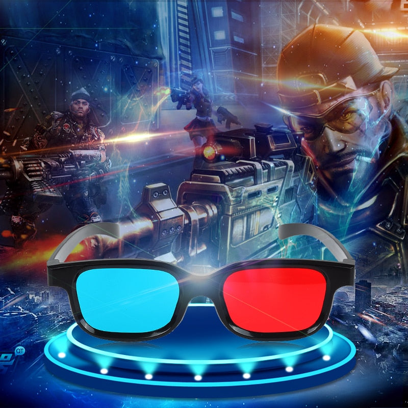 Universal High Quality 3D Glasses Red Blue Frame For Dimensional Anaglyph Movie DVD VHS Night-