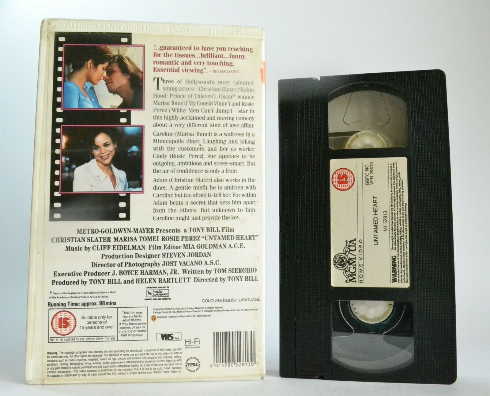 Untamed Heart (1993) - Romantic Drama - Large Box - Christian Slater - Pal VHS-