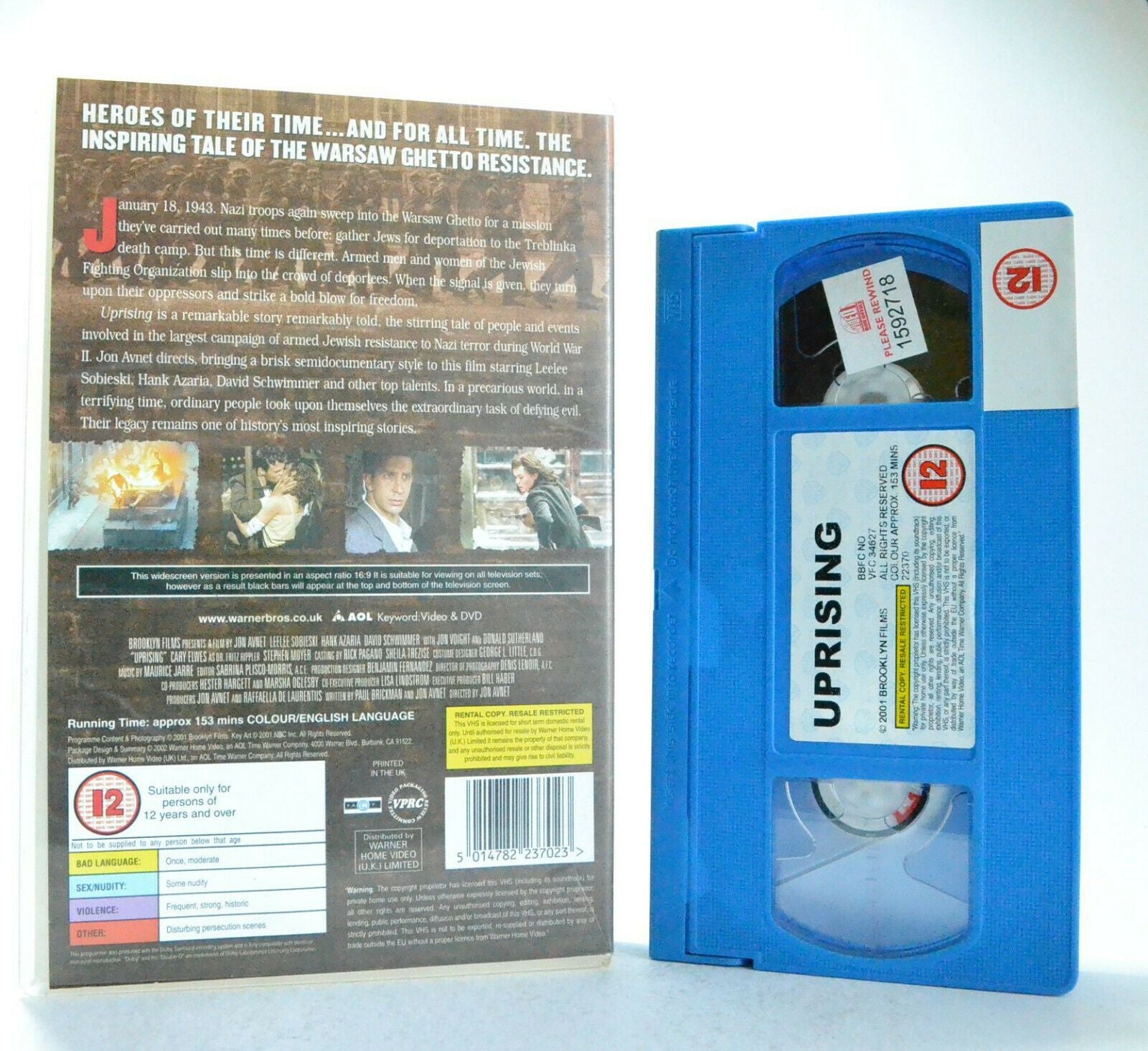 Uprising: War/Drama T.V. Series - Warsaw Ghetto Uprising - David Schwimmer - VHS-