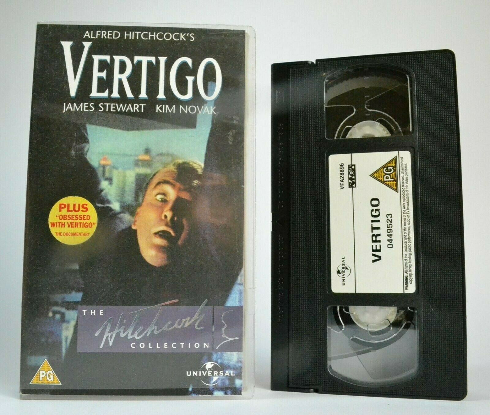 Vertigo; [Alfred Hitchcock] - Mystery Thriller - James Stewart / Kim Noval - VHS-