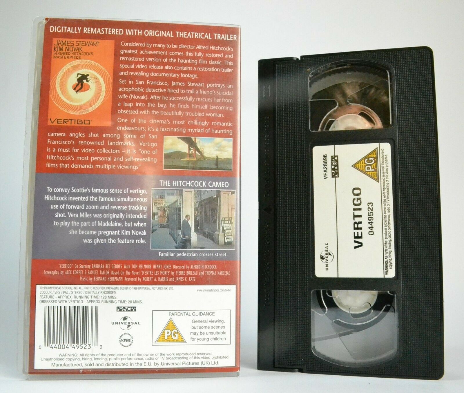 Vertigo; [Alfred Hitchcock] - Mystery Thriller - James Stewart / Kim Noval - VHS-