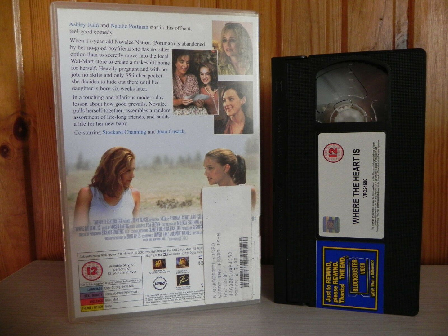 WHERE THE HEART IS - Natalie Portman - Large Box - Ex-Rental - Drama - VHS-