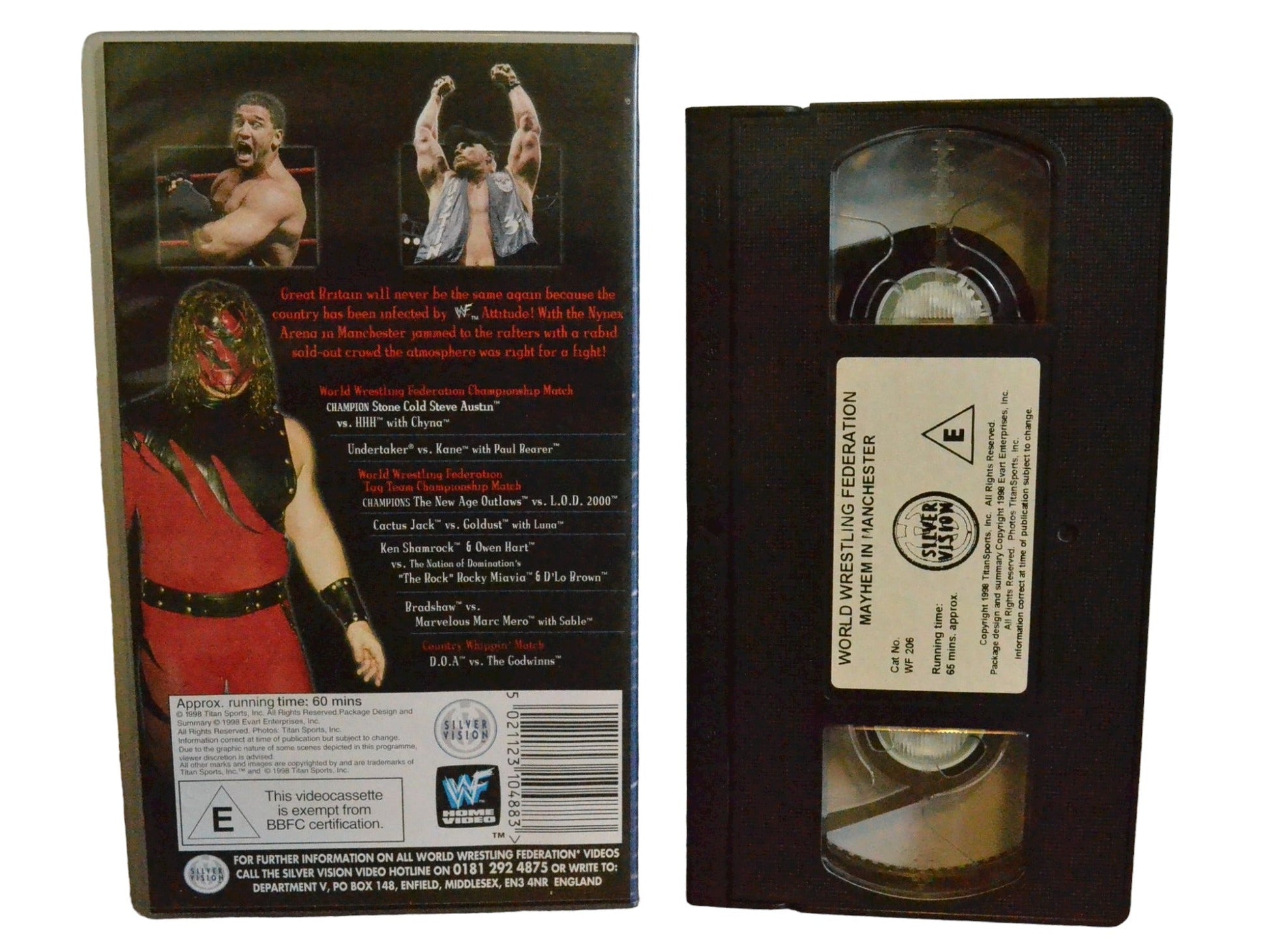 WWF: Mayhem In Manchester - Steve Austin - World Wrestling Federation Home Video - Wrestling - PAL - VHS-