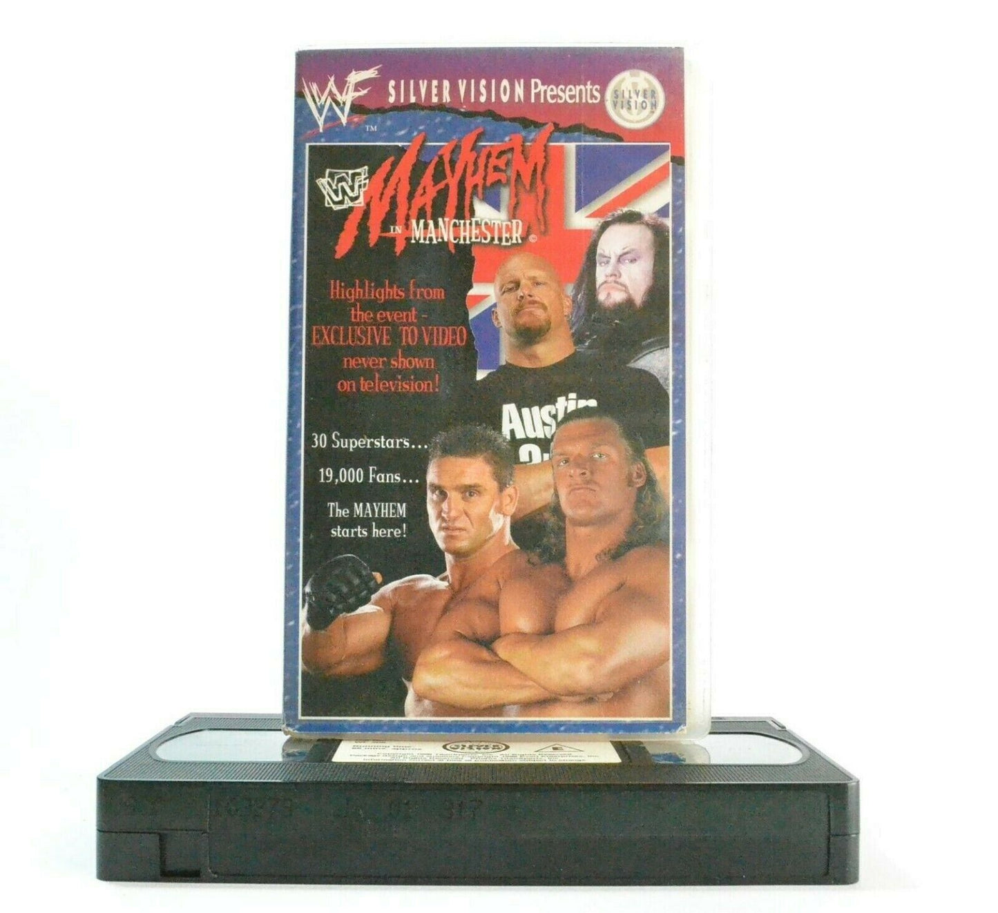 WWF Mayhem In Manchester - Wrestling - 30 Superstars - 19.000 Fans - Pal VHS-