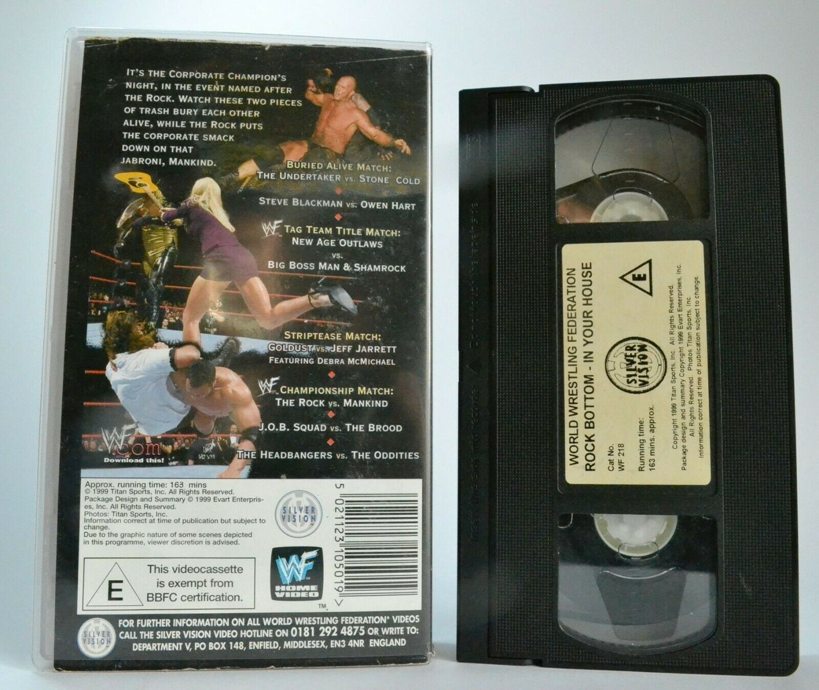 WWF Rock Bottom [In Your House] Wrestling - The Rock - Mankind - Owen Hart - VHS-