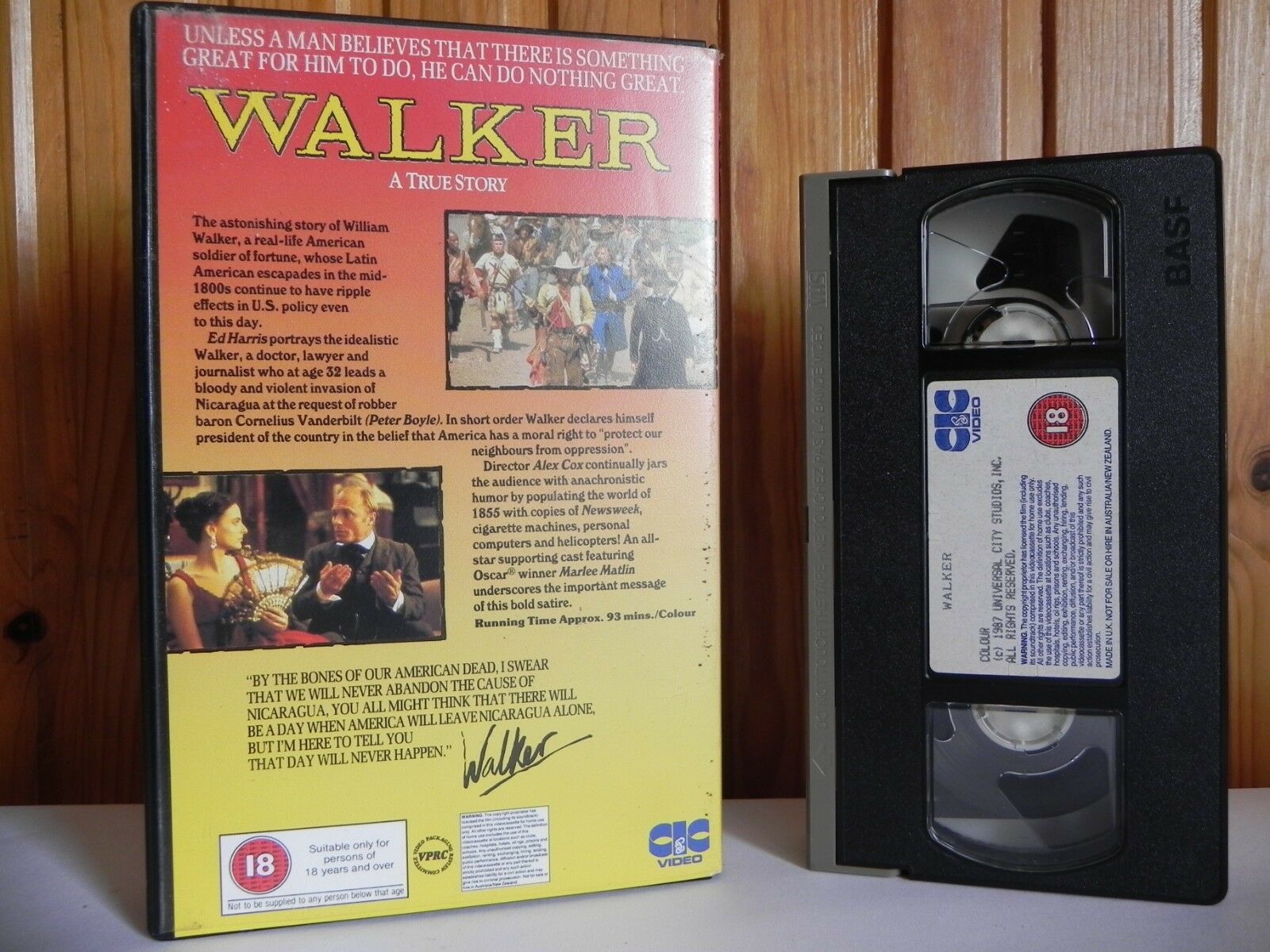 Walker - Large Box - CIC Video - Western - Ed Harris - Richard Masur - Pal VHS-