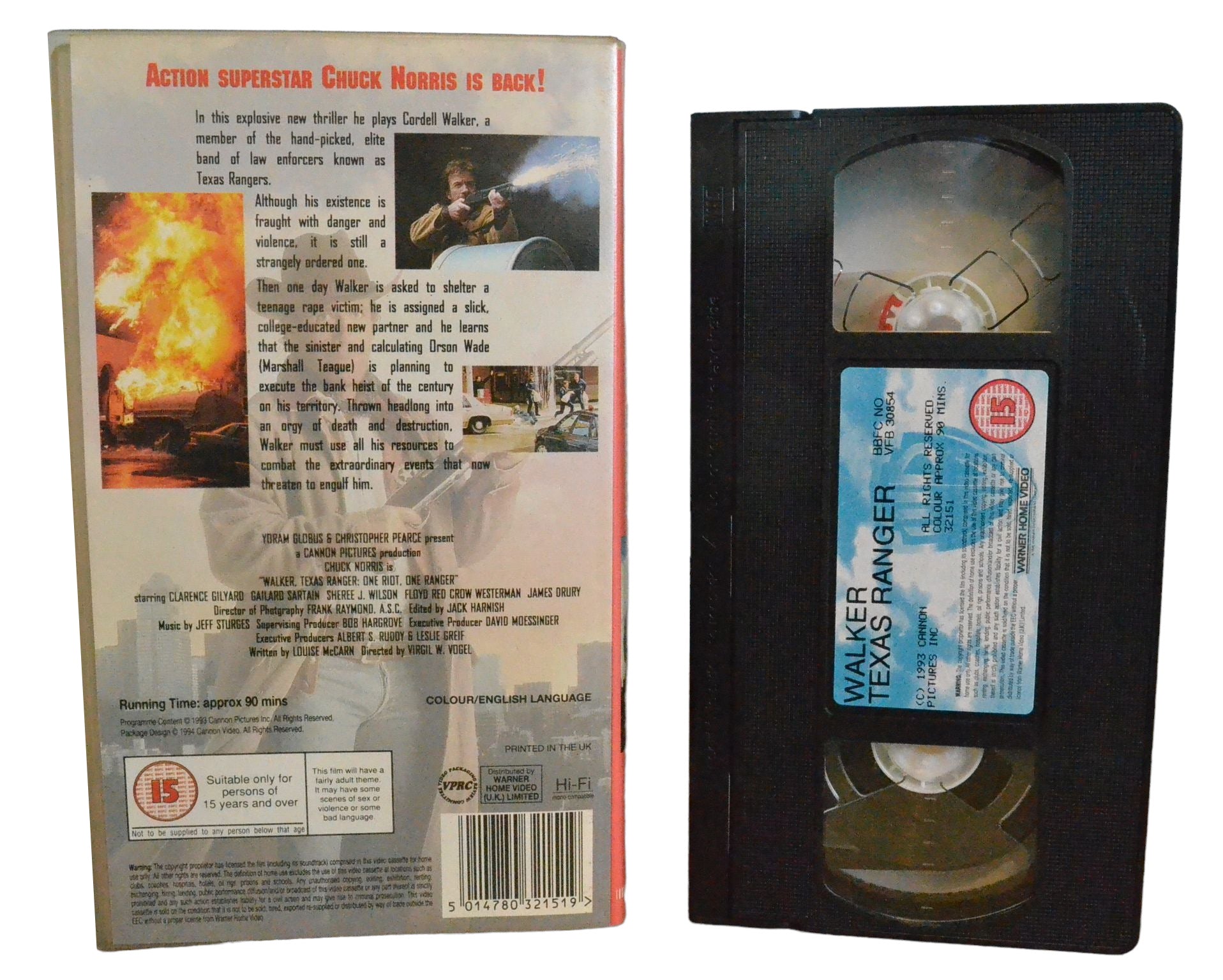 Walker, Texas Ranger - Chuck Norris - Warner Home Video - SO32151 - Action - Pal - VHS-