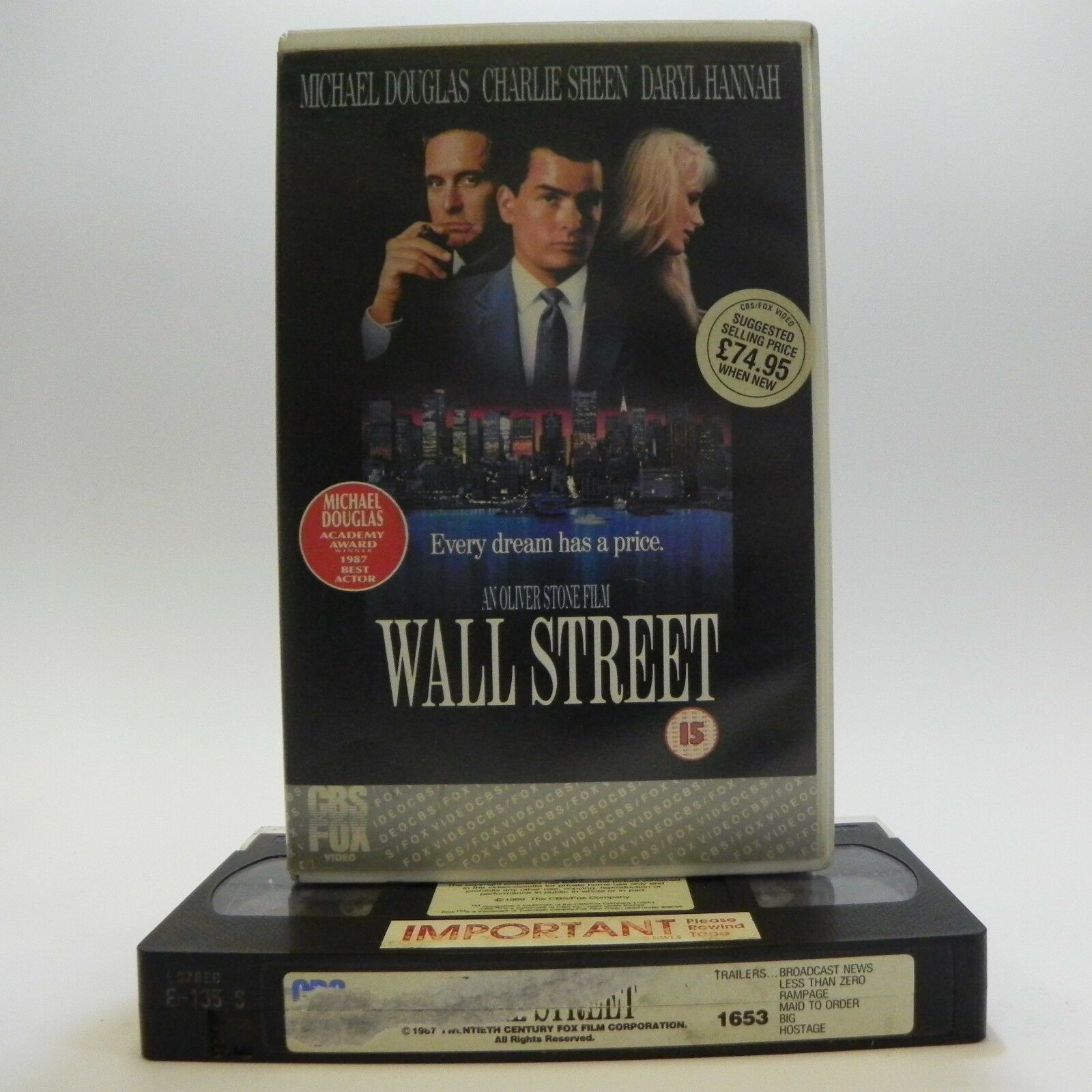 Wall Street: Film By O.Stone - Large Box - Ex-Rental - M.Douglas/C.Sheen - VHS-