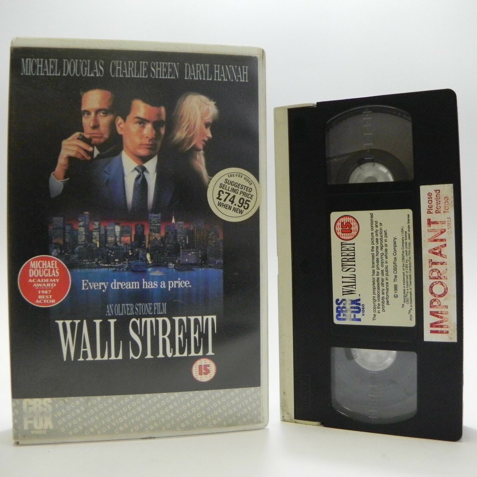 Wall Street: Film By O.Stone - Large Box - Ex-Rental - M.Douglas/C.Sheen - VHS-