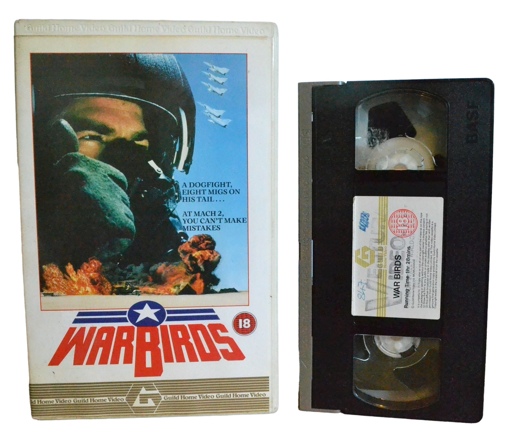 War Birds (A Dogfight, Eught Migs On His Tall...) - James Eldert - Guil Home Video - Action - Large Box - Pal VHS-