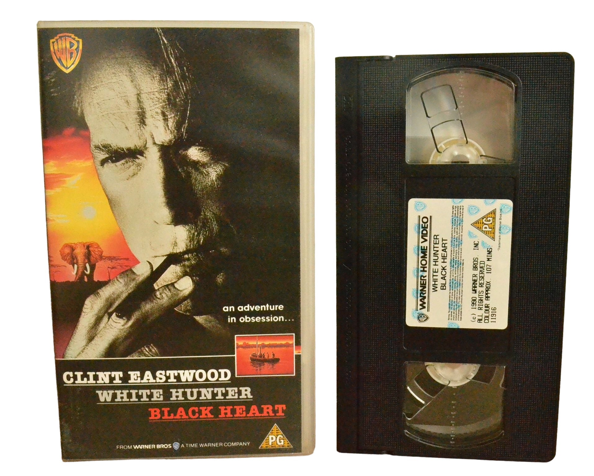 White Hunter Black Heart - Clint Eastwood - Warner Home Video - PES11916 - Action - Pal - VHS-