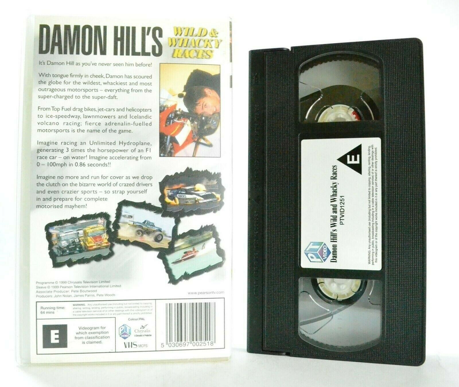 Wild And Whacky Races: By Damon Hill - Drag Bikes - Jet Cars - Racings - Pal VHS-